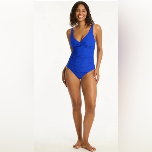 Sea Level Honeycomb Cross Front Tankini - Size 16 - Picture 1 of 7